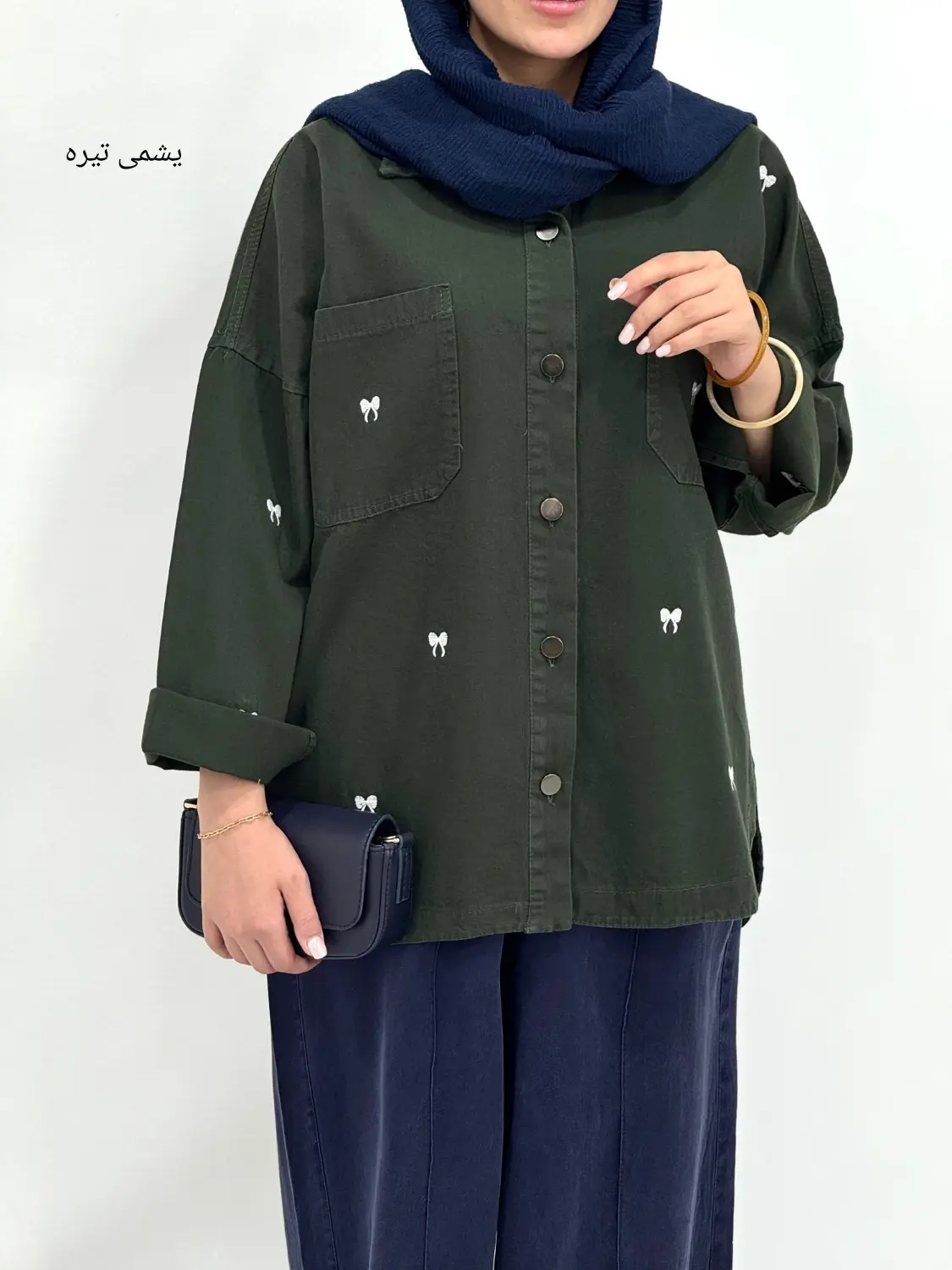 مانتو کتان کاغذی گلدوزی بینا